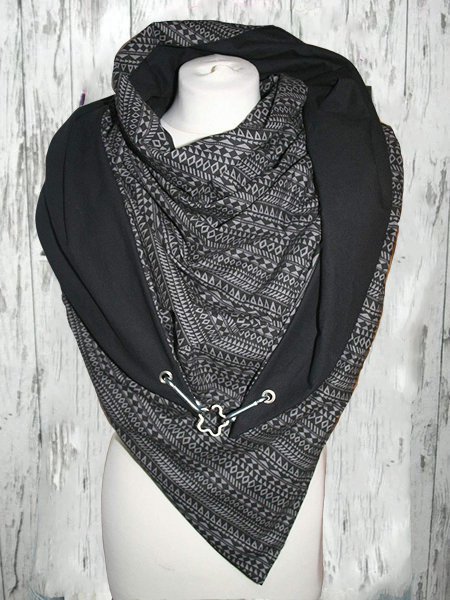 

Cotton-blend Casual Scarf, Black, Women Scarves & Shawls