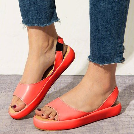 

JFN Faux Leather Sandals, Orange red, Sandals