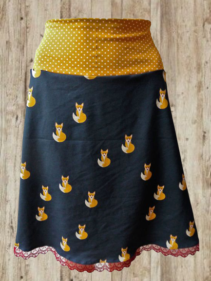 

Yellow Animal Vintage Cotton-Blend Skirts, Skirts
