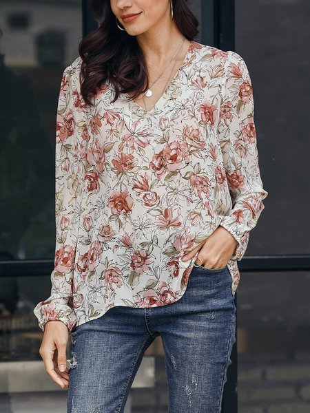 

Top Bianco Casuale di Chiffone, Tops