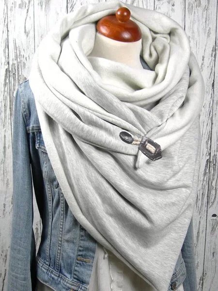 

White Cotton Casual Scarves, Echarpe