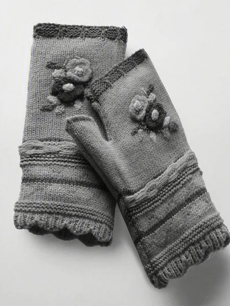 

Casual Knit Gloves Handwarmers, Gray, Women Gloves