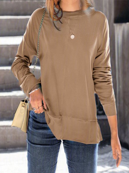 

Orange Casual Long Sleeve plus size Top, Khaki, Hoodies & Sweatshirts