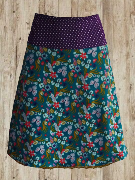 

Green Cotton-Blend Floral Vintage Skirts, Skirts