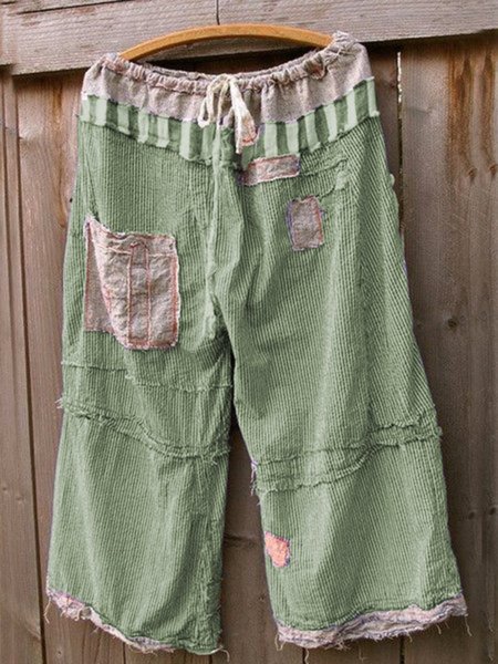 

Casual Plus Size Pants With Pockets, Green, Shorts