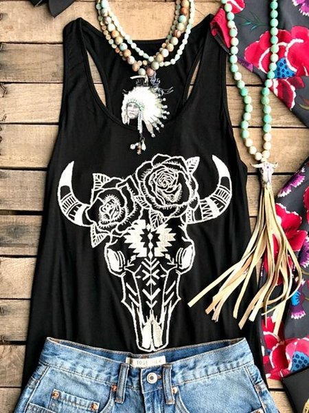 

Top Stampato, Nero, Tank Top