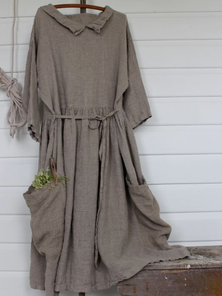 

Abito con Tasche Casuale a 3/4 Manica, Grigio, Dresses
