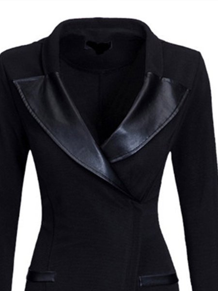 

Faux Leather Blazer Dress, Black, Blazers