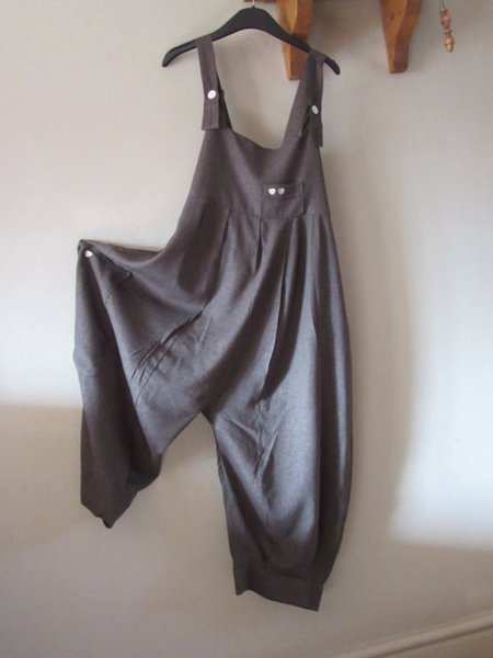 

zolucky Casual Solid Pockets Sleeveless Jumpsuits, Gray, Jumpsuits
