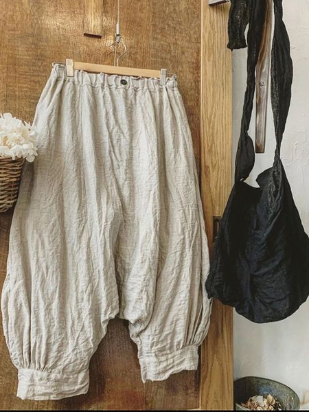 

Pantaloni Vintage taglia grande Donna Tinta unita Casuale, Grigio chiaro, Pants