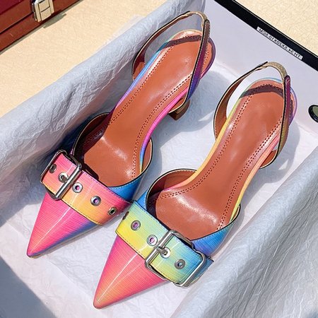

Multicolor Pointed Toe Buckle Casual Sandals, Sandals