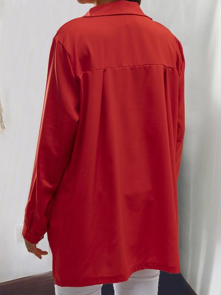 

Work Buttoned Solid Collar Shift Blouse, Orange, Dresses
