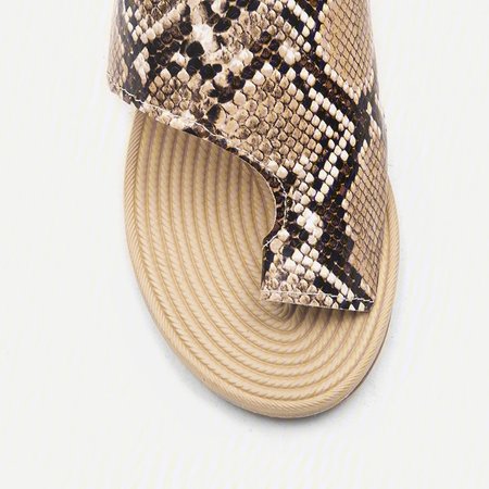 

Summer Artificial Leather Slippers, Snakeskin, Slippers