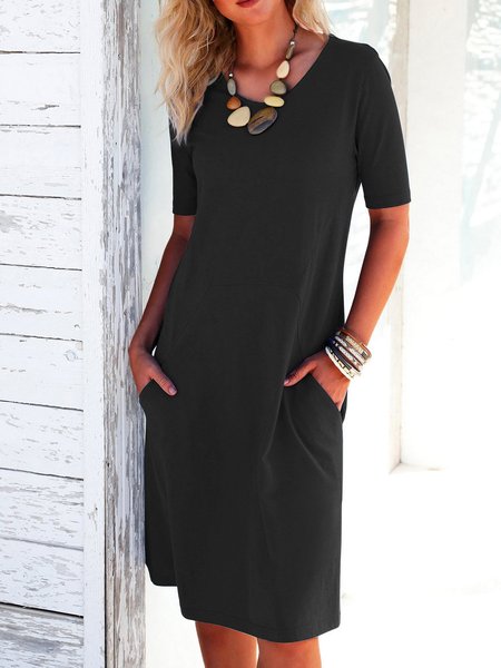 

Mini Abito a Maniche Corte, Nero, Dresses