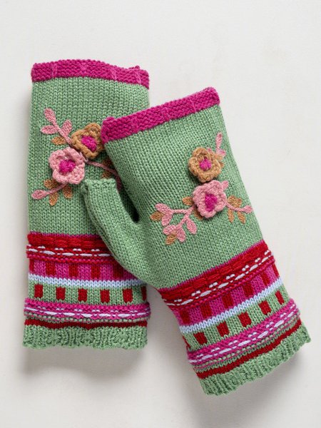 Casual Knit Gloves Handwarmers, Purple, Scarves & Gloves