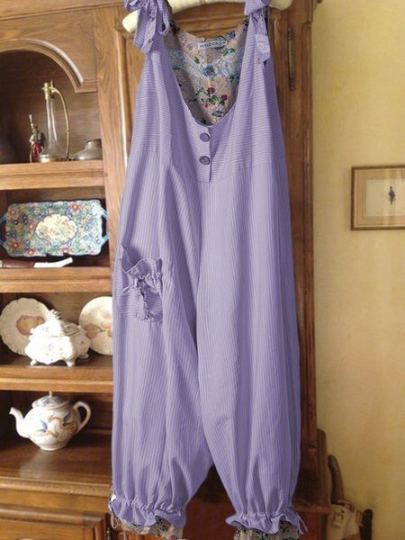 

Casual Plus Size Jumpsuits With Pockets, Purple, Jumpsuits