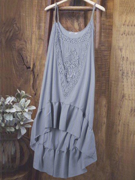 

Casuale senza maniche Girocollo taglia grande Gonna, Blu, Casual Dresses