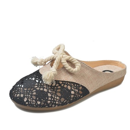 

Pi Clue Artificial Leather Embroidery Flat Heel Flats, Black, Flat & Loafers