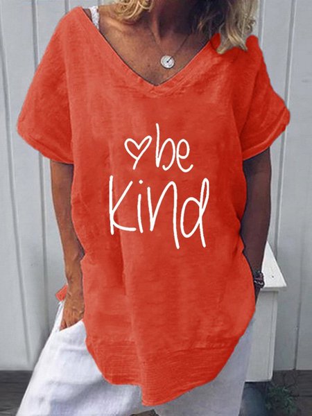 

Cotton Linen Casual Top, Red, Tees & T-shirts