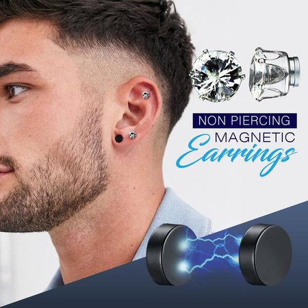 

Unisex Magnetic Non-Piercing Earrings, Crystal black, Earrings