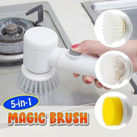 

5 in 1 Handheld Electric Cleaning Brush, White, Kitchen & Cleaning Tools
