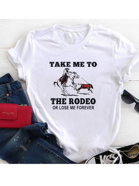 

T-Shirt Casuale Stampato, Bianco, T-Shirts
