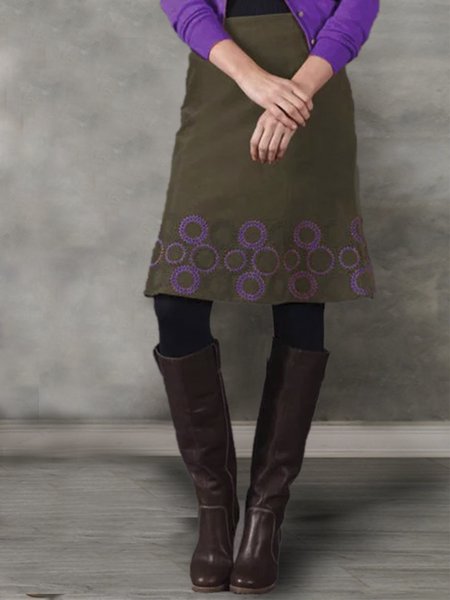

Army Green Vintage A-Line Skirts, Purple, Skirts
