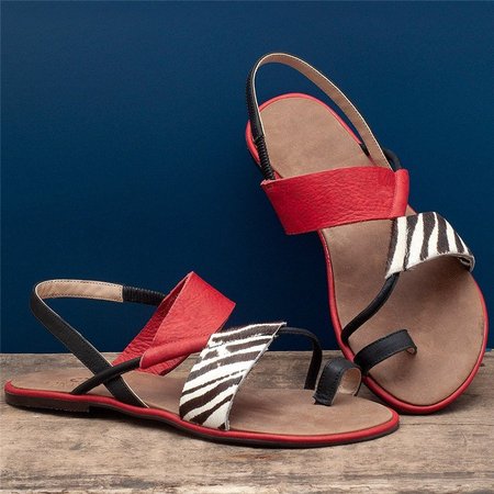 Sandali Casuale Anello del Dito del Piede, Rosso, Sandals