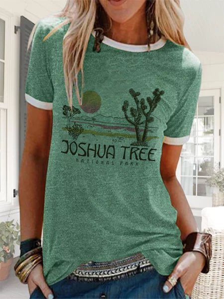 

T-Shirt a Girocollo, Verde, Tops