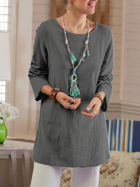 Camicetta & Top Casuale con 3/4 Manica, Grigio, Blouses & Shirts