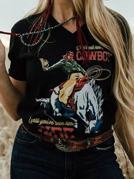 

Black Holiday Cotton-Blend Printed/dyed T-shirt, Tops
