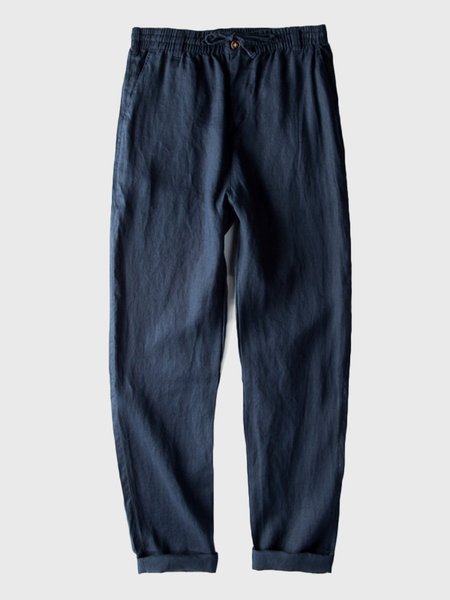 

Pantaloni in Lino, Caffè, Men's Bottom