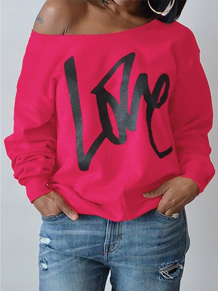 

Top Stampato Floreale Casuale, Rosa rosso, Tops