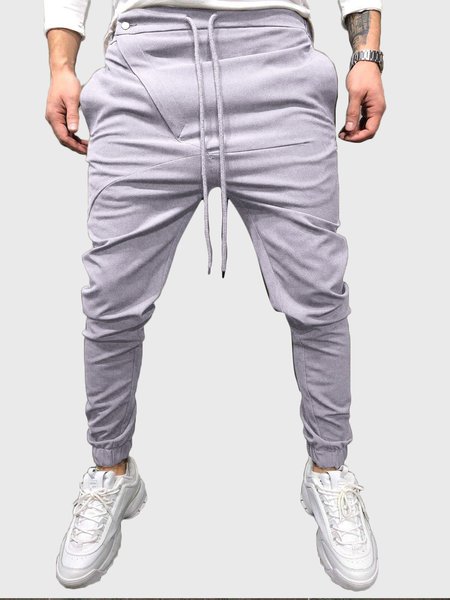 

Plain Casual Pants, Light gray, Men's pants