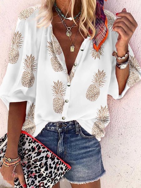 

Shift V Neck Shirts & Tops, White, Blouses