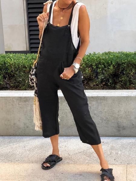 

Tuta da Lavoro Casuale, Nero, Jumpsuits