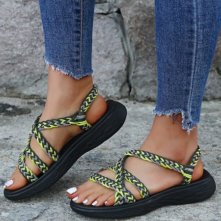

Women Arch Support Waterproof Slip-on Sandal, Yellow green, Sandals