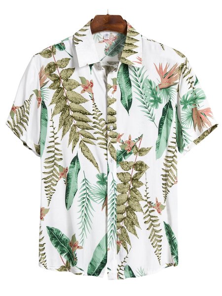 

Camicetta Floreale Elegante, Bianco, Men's Top