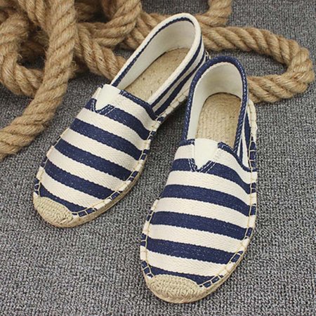 

Pi Clue Casual Flat Heel Canvas Flats, Stripe-blue, Flats