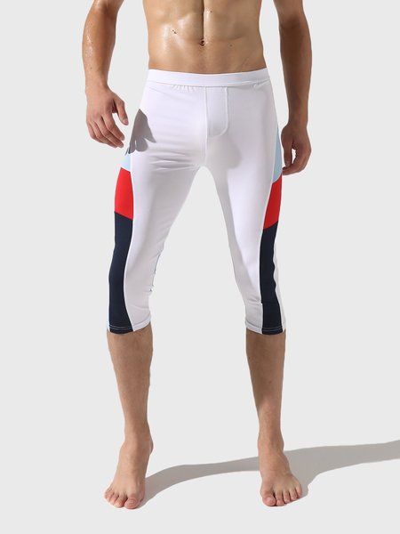 

Sports Color-Block Casual Pants, White, Bottom
