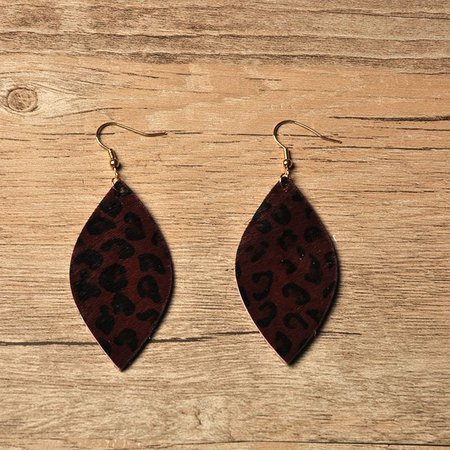 

Vintage leather leopard earrings, Earrings