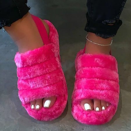 

Sandali Donna Casuale Quotidiano a Punta Aperta, Rosa rosso, Sandals