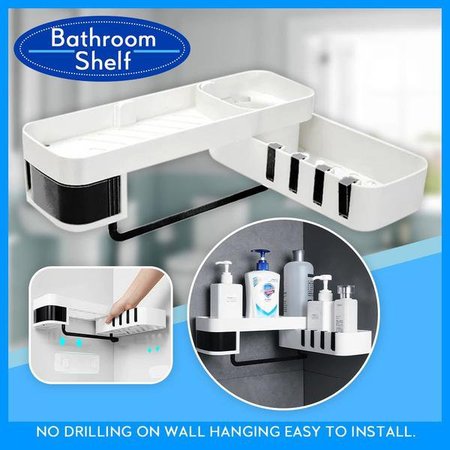 

Rotatable Bathroom Storage Shelf, White-gray, Home&Garden