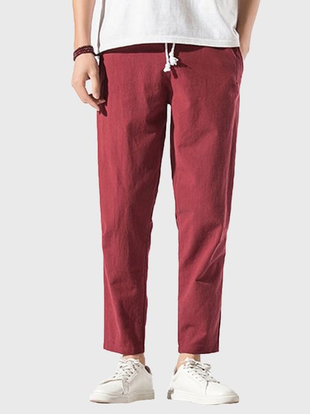 

Pantaloni in Lino, Vino rosso, Men's Bottom