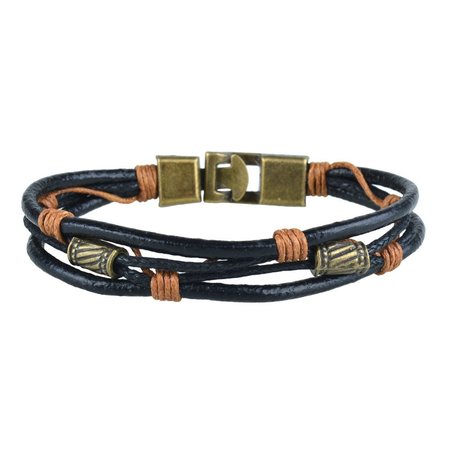 

Braccialetto con Fibbia Intrecciato di Lega & Pelle, Canna fucile, Jewelry