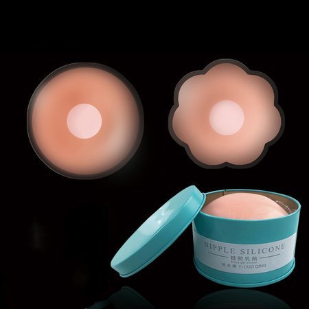 

Nipple Covers Womens Reusable Adhesive Invisible Round Silicone Cover, Nude, Underwear