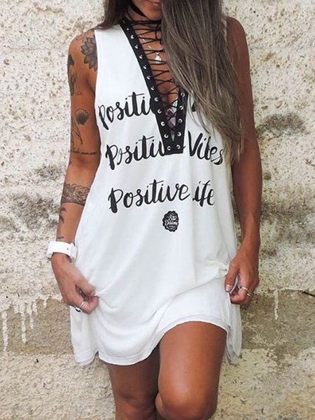 

Top Casuale Dritto di Misto Cotone, Bianco, Summer dresses