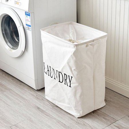 

Slogan Print Laundry Storage Basket 1pc, White, Home&Garden