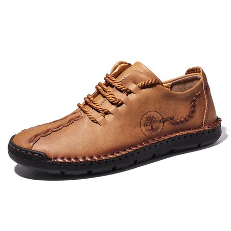 

Microfiber Leather Daily Casual Shoes, Light brown, Men's Shoes