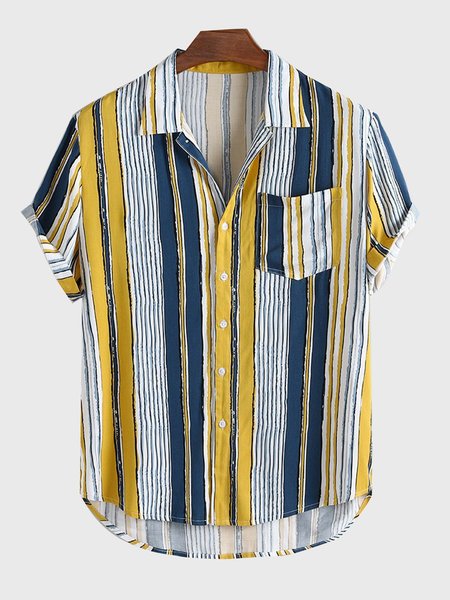 

Camicetta Stampata Bohemian, Giallo, Men's Top